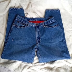 L.L. Bean jeans, red fleece lined jeans, Double L Relaxed Fit, size 16R